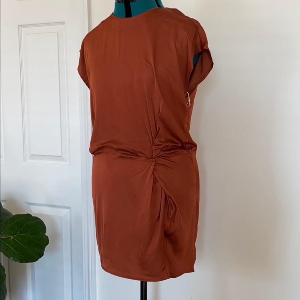 Copper satiny mini dress